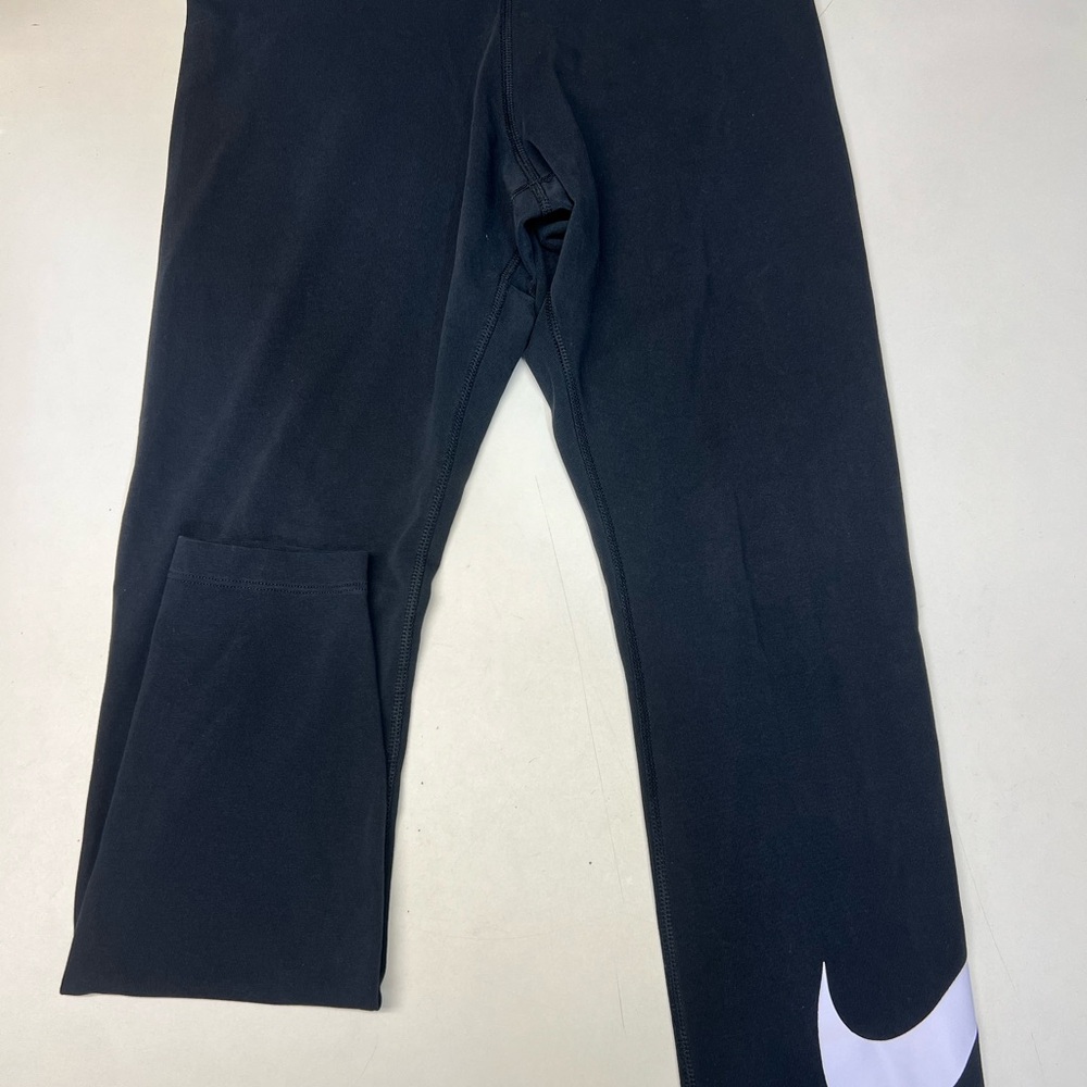 Nike Kids Black Leggings with White Swoosh